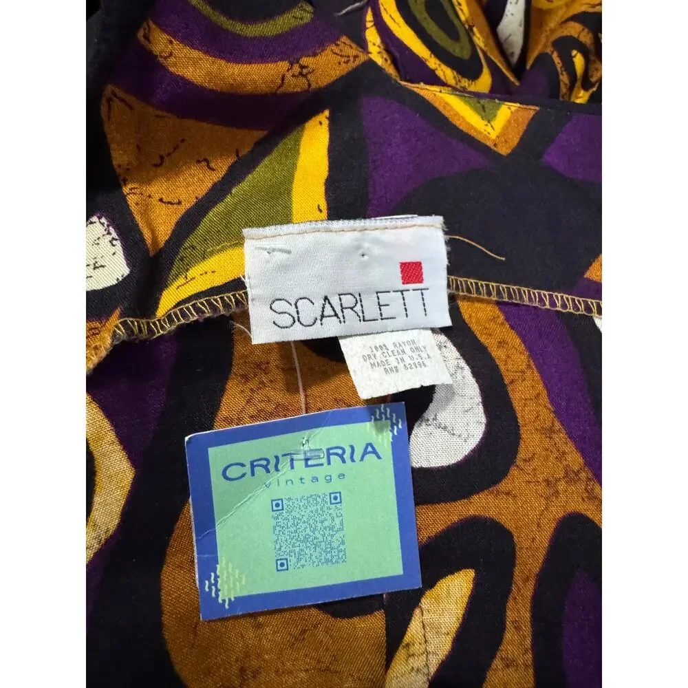 90s Scarlett abstract pattern‎ Dress Size S